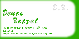 denes wetzel business card